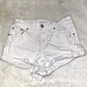 White Denim Booty Shorts